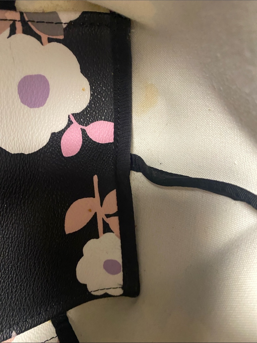 kate spade Black Floral Print Tote with Pastel Accents - Picture 9 of 9